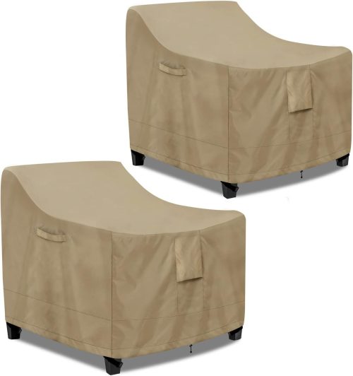2 Pack Waterproof Outdoor Chair Covers Patio Furniture Air Vent Padded Handles 3