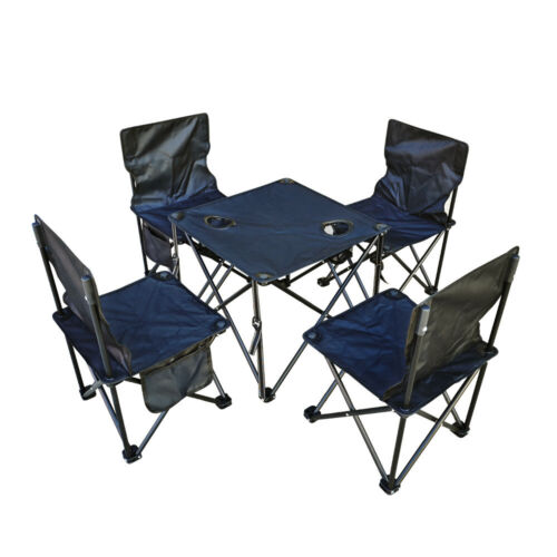 Camping Table&Chair Set 5PC Folding Chair Fishing Seat Outdoor travel Cup Holder
