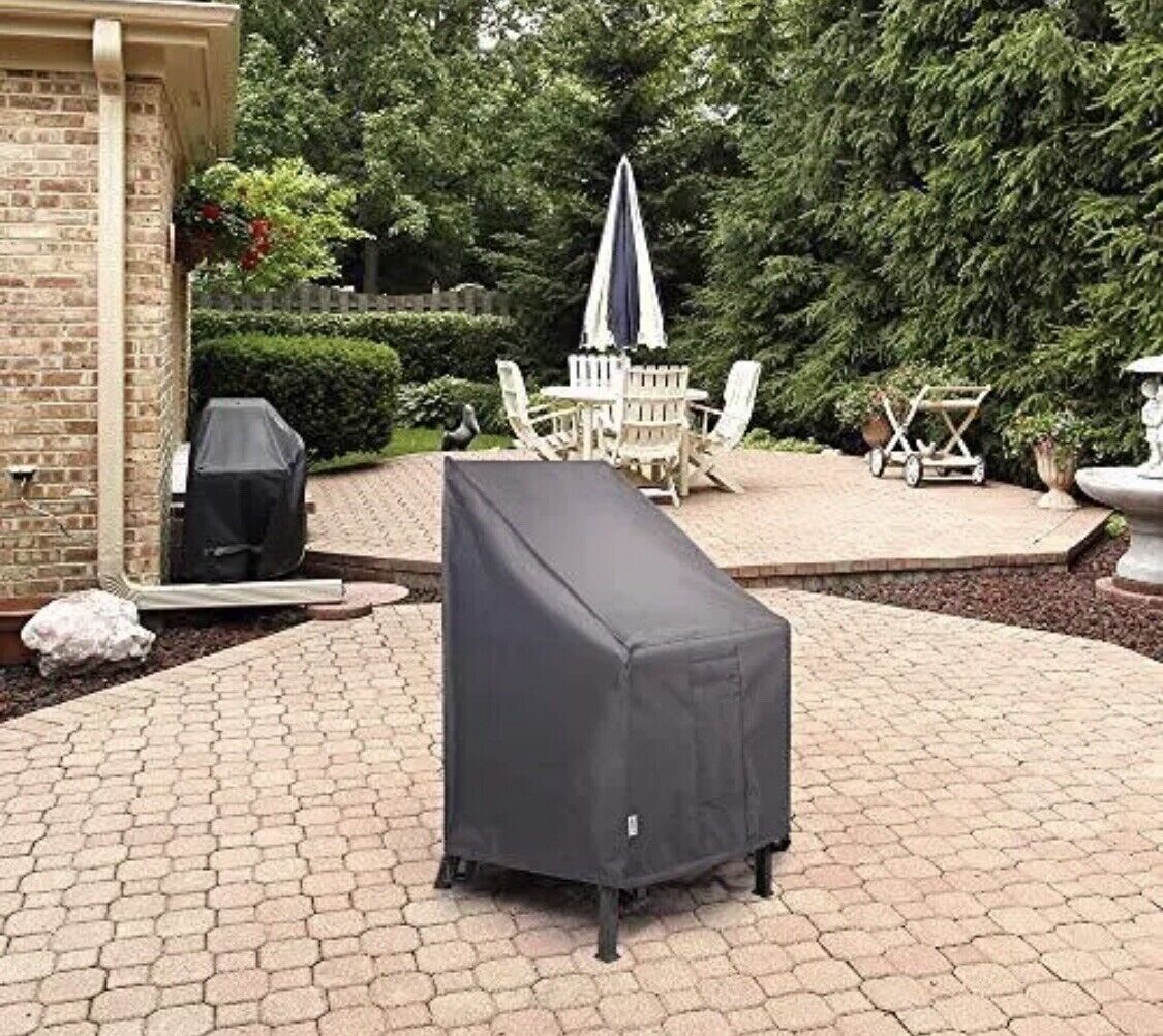 TRIARMOR High Back Patio Chair Cover Waterproof Outdoor Chair Cover Gray FR3B