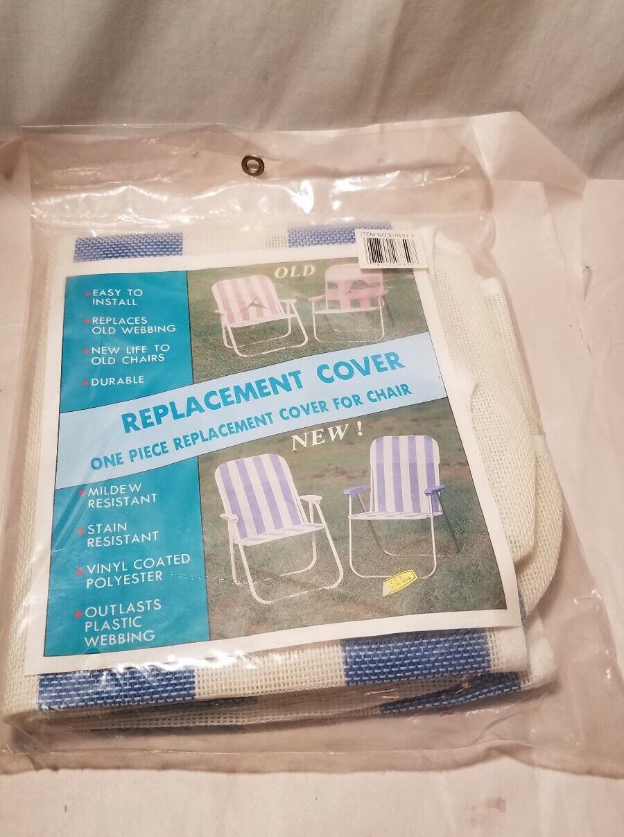 Outdoor Chair Replacement Cover - One-Piece - Blue & White Stripes (NIP)