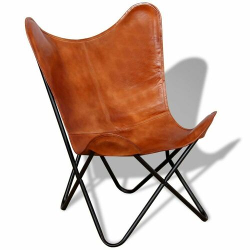 Handmade Vintage White Leather Butterfly Chair Relax Arm Chair Replacement Cover