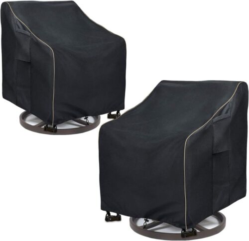 Outdoor Swivel Lounge Chair Cover 2 2Pack-30"W x 34"D x 38.5"H, Black