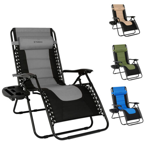 TOMSHOO Outdoor Zero Gravity Chair Folding Lounge Chair Adjustable Chair P5B8