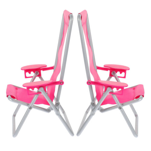 2 Pcs Foldable Chairs Outdoor Mini House Deck Novelty Decoration