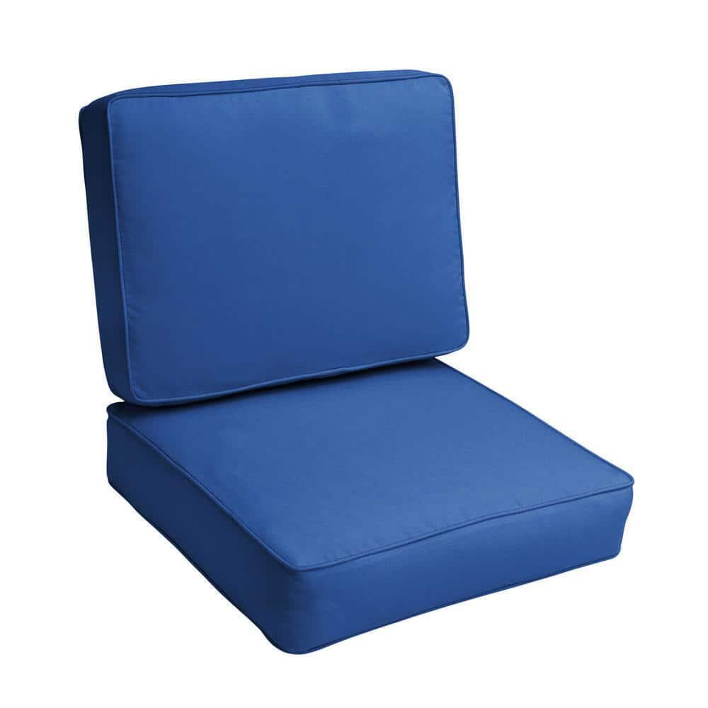 SORRA HOME Outdoor Chair Cushions 22" x 22" x 4" Corded Set, Sunbrella Canvas