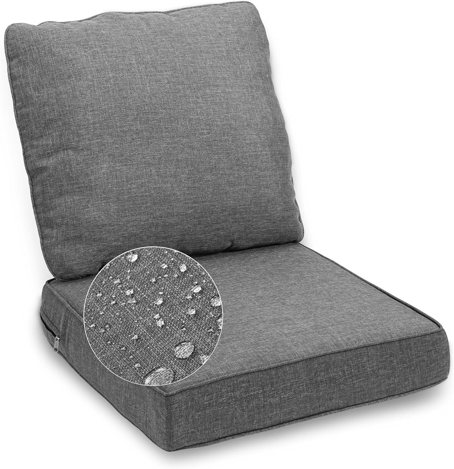 ZJEYEJZ Outdoor Chair Cushion Set, Thickened 24 x 24 24 x 24 x 5, 4-dark Gray