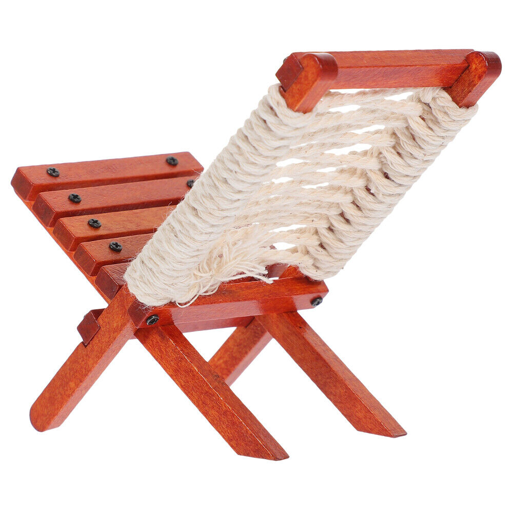 Doll House Outdoor Chair Model Miniature Foldable Chair Mini Lounge Chair