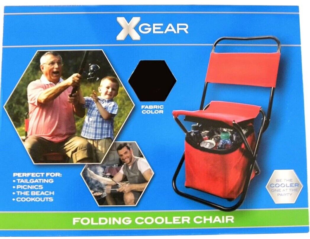 XGear Folding 2-In-1 Cooler Chair Never Used Blue W/Black Frame