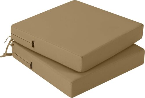idee-home Outdoor Chair Cushions Set of 2, 19"x19"x4", Dark Khaki