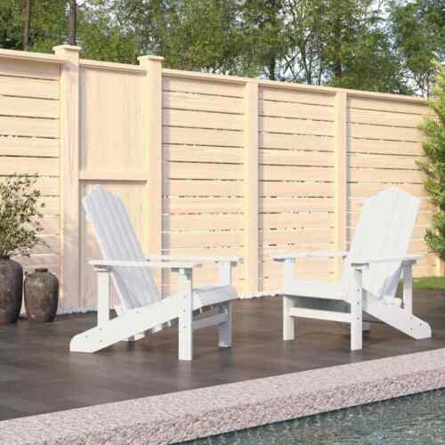 NNEVL Garden Adirondack Chairs 2 pcs HDPE White