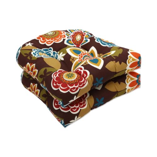 Pillow Perfect Floral Indoor/Outdoor Chair Seat Cushion, Tufted, Weather, and...