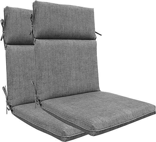 BOSSIMA Indoor/Outdoor Chair Cushions, Patio Chair Seat Cushions, Pair, New L1