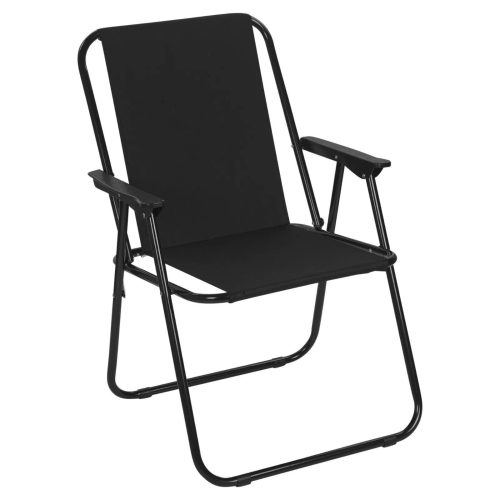 2x/4x Folding Spring Deck Chair Outdoor Garden Camping Beach Fishing Seat Black