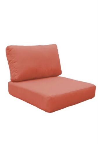 ^ 2 Piece Set Of High Back 6” Thick Cushion COVERS for  Armless Chairs Tangerine