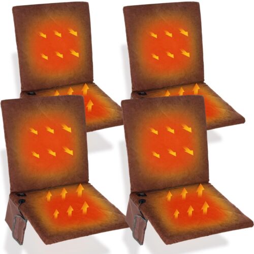 Barydat 4 Pieces Portable Heated Seat Cushion 3 Mode Adjustable Folding Heate...