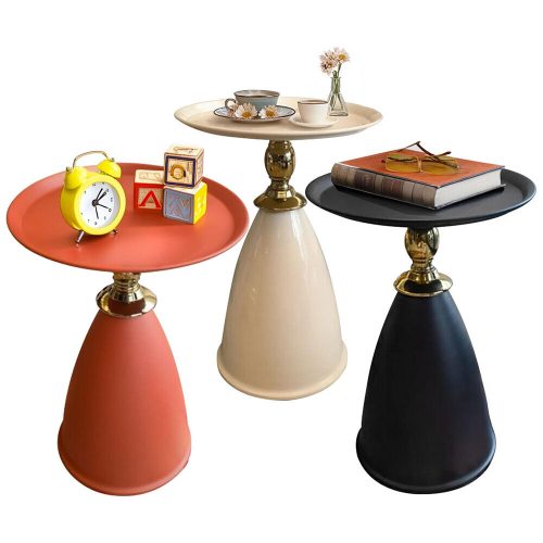 21.7" Round Side Table Modern Small End Table Pedestal Table Circle Accent Table