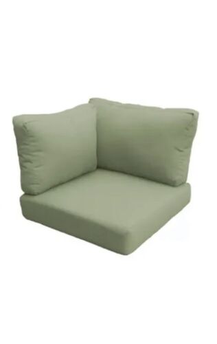 ^ 3 Piece Set Of Indoor Outdoor High Back Cushion Covers Corner Chair Cilantro