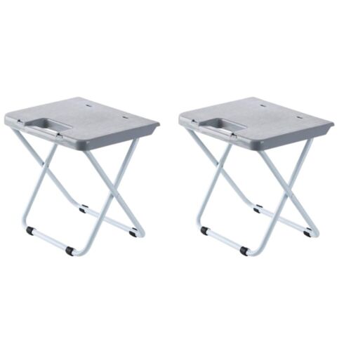 Set of 2 Foldable Outdoor Chair Portable Folding Stool Home Travel