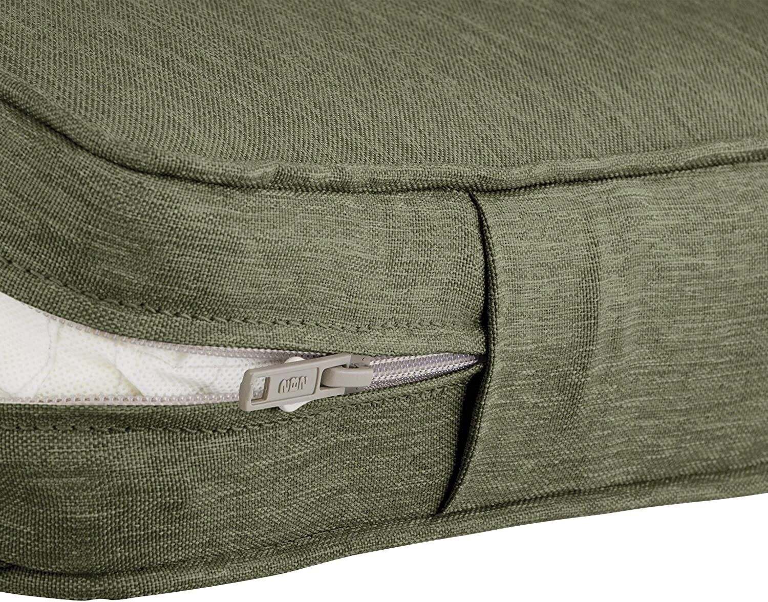 Water-Resistant 25x22x4 In. Outdoor Patio Chair Back Cushion Slip Cover - Green