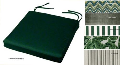 Sunbrella Custom Outdoor Chair Pad Cushion with ties, FOREST GREEN