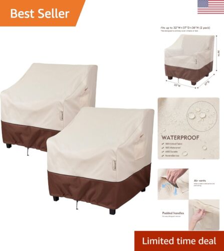 Ventilated Outdoor Chair Covers - Fits up to 32"W x 37"D x 36"H Chairs (2-Pack)