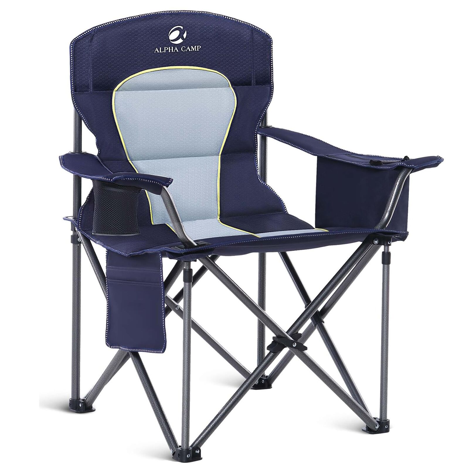 ALPHA CAMP Oversized Camping Folding Chair Heavy Duty Lawn Chair with Cooler ...