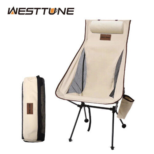 Portable Outdoor Folding Chair with Headrest Lightweight Aluminum Alloy Chair