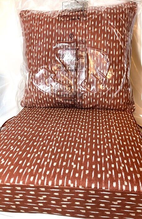 CUSHIONS CHAIR SEAT AND BACK FOR OUTDOOR FURNITURE 24X24 RUST WITH WHITE NEW