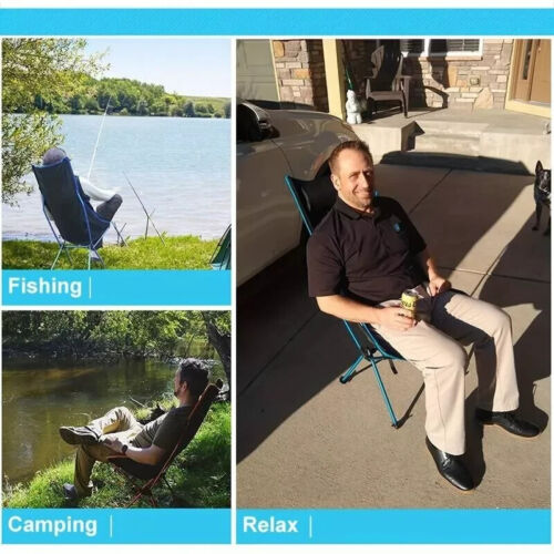Portable Folding Chairs With Pillow, Beach Chairs With Carry Bag, BLUE/NAVY