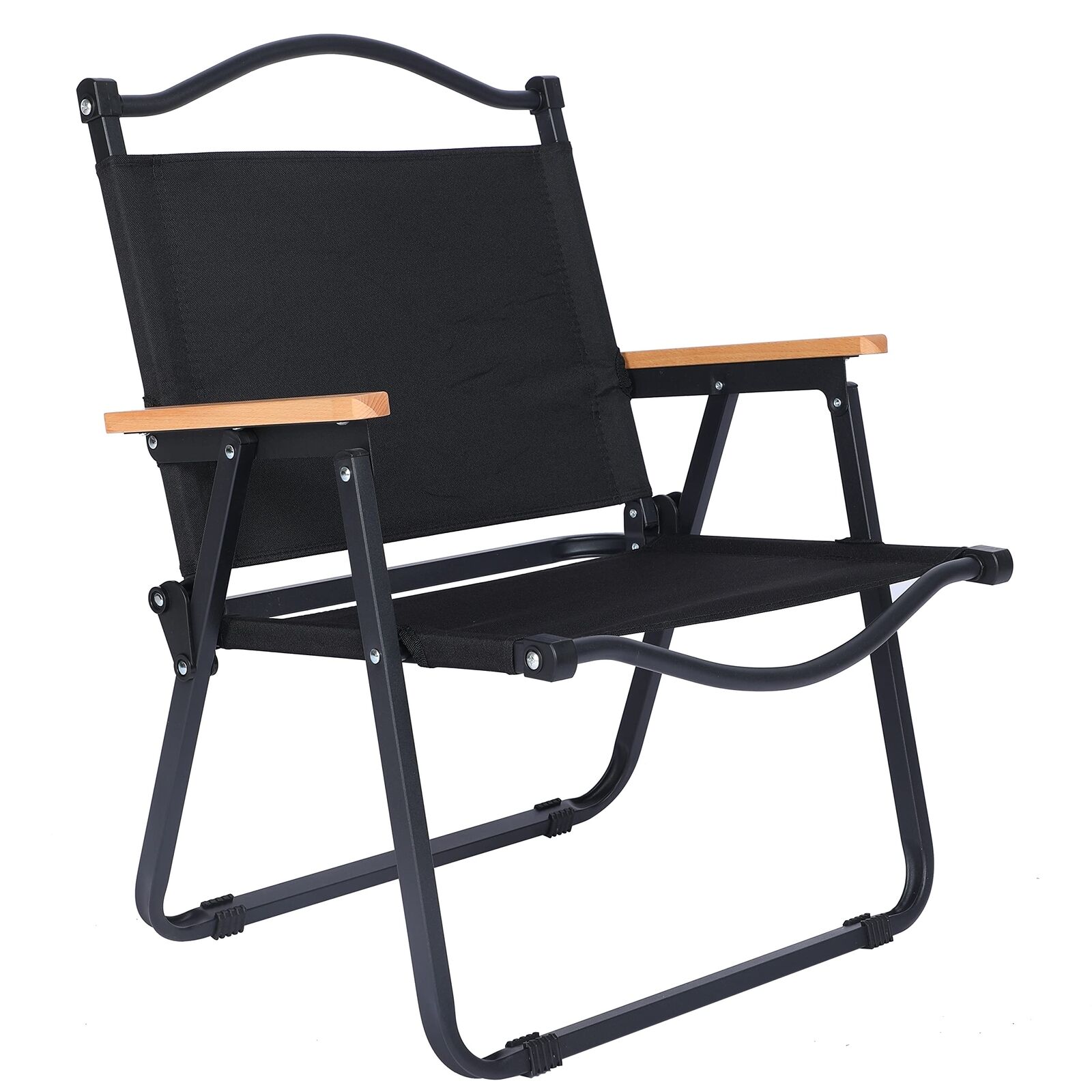 Beach Chair Portable Foldable Lightweight Storage Bag 253lbs Loads Black
