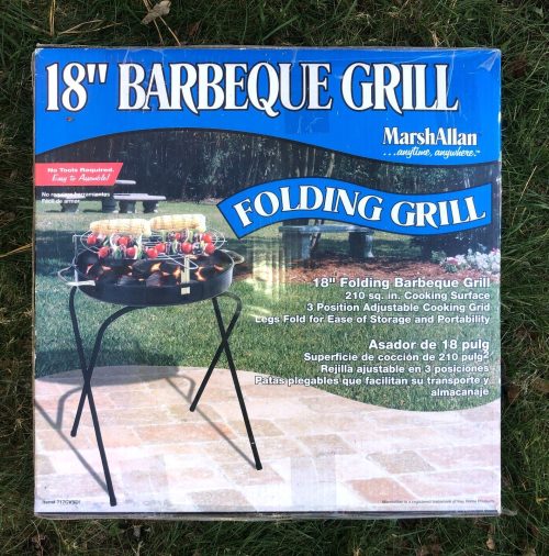 18" Round Barbecue Charcoal Folding Grill with Stand Black NEW IN BOX
