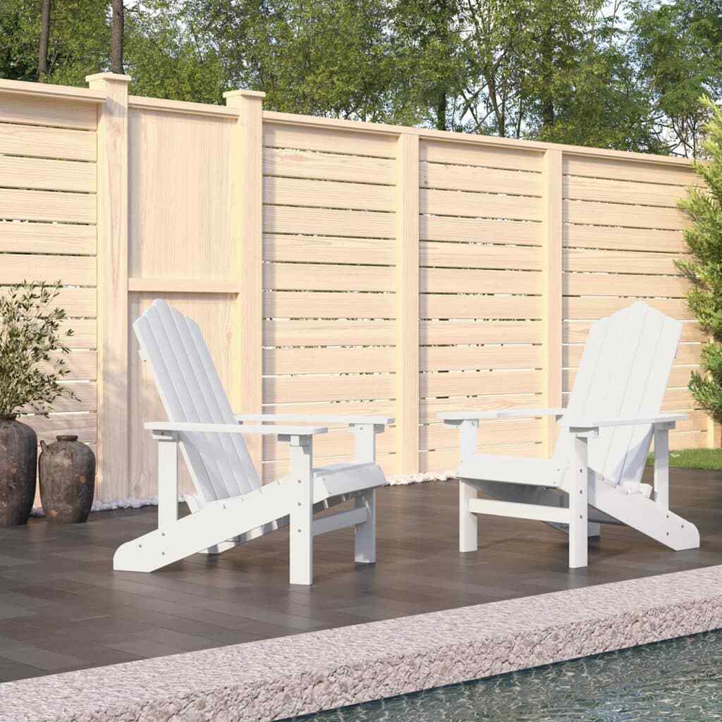 NNEVL Garden Adirondack Chairs 2 pcs HDPE White