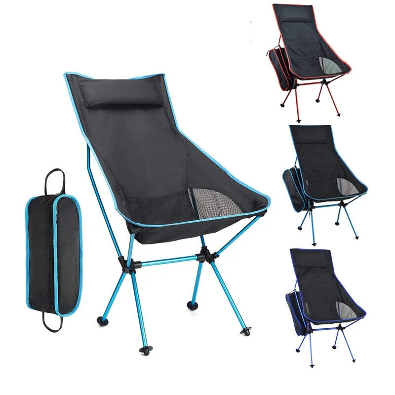 Outdoor Portable Camping Folding Chair Long Backrest Beach Fishing Chair New