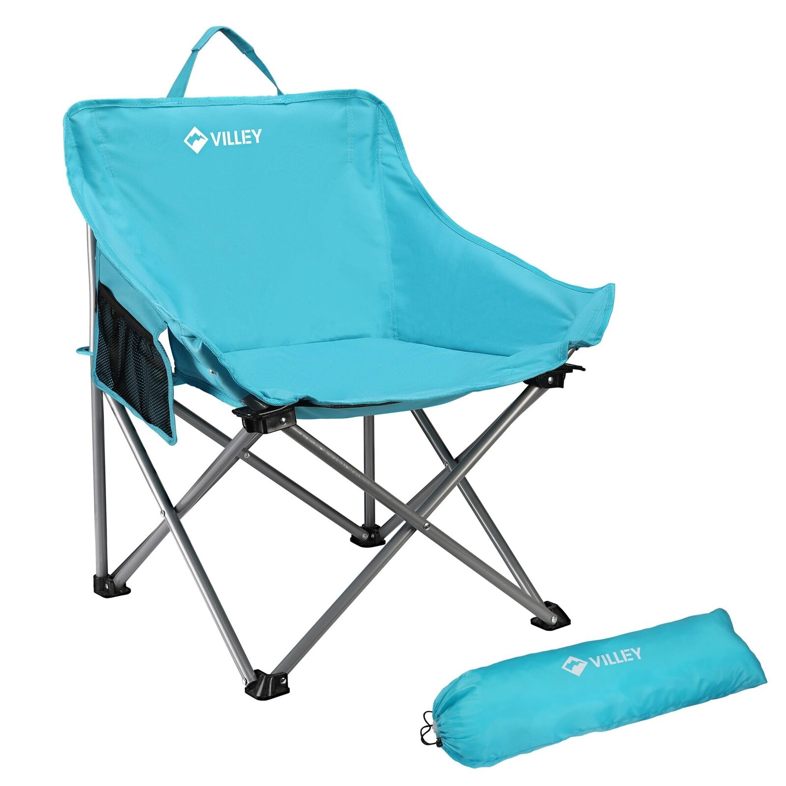 VILLEY Camping Chair Beach Folding Chair, Outdoor Lawn Portable Lightweight C...