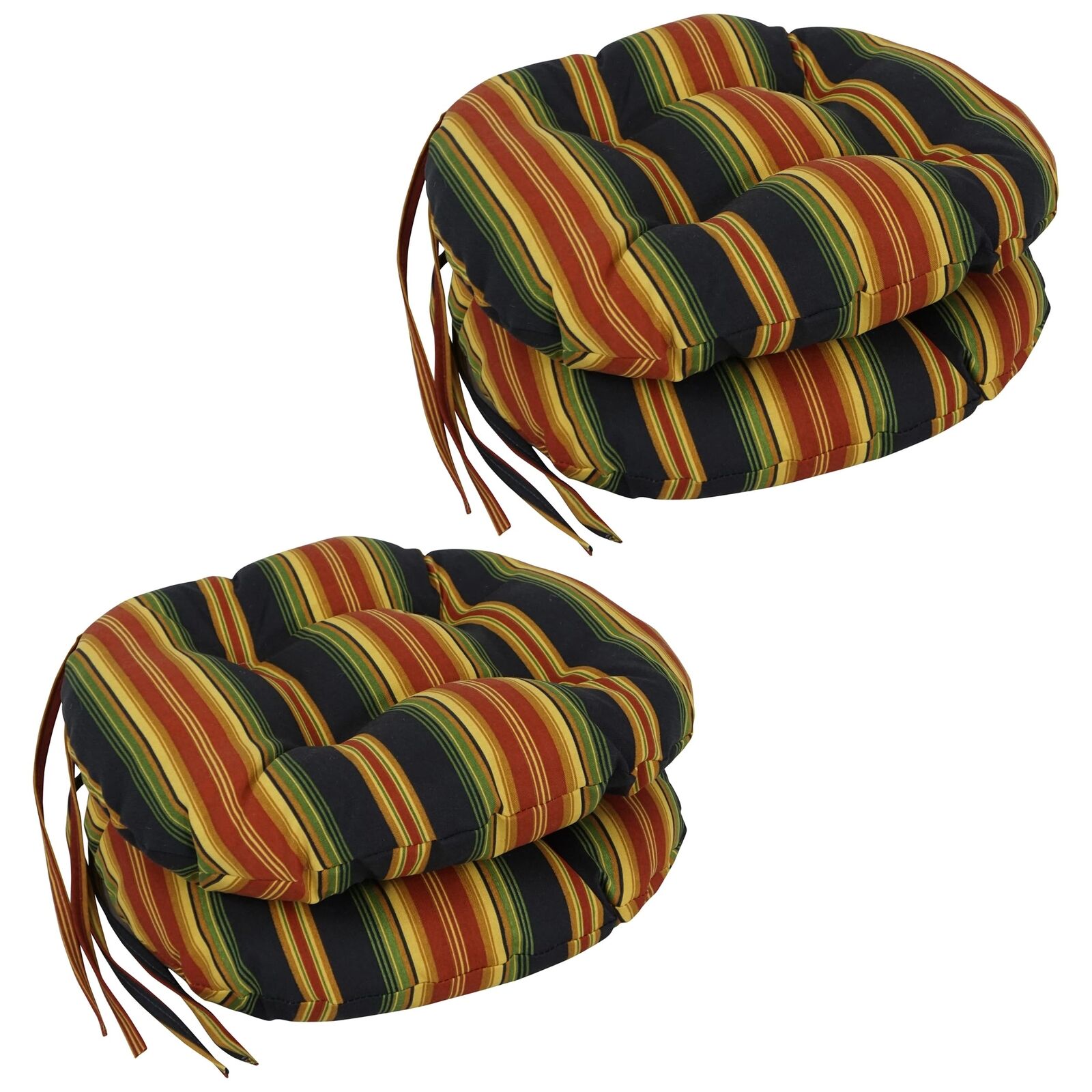 Blazing Needles 16-inch Outdoor Round Chair Cushion 16" x 16" Lyndhurst Raven...