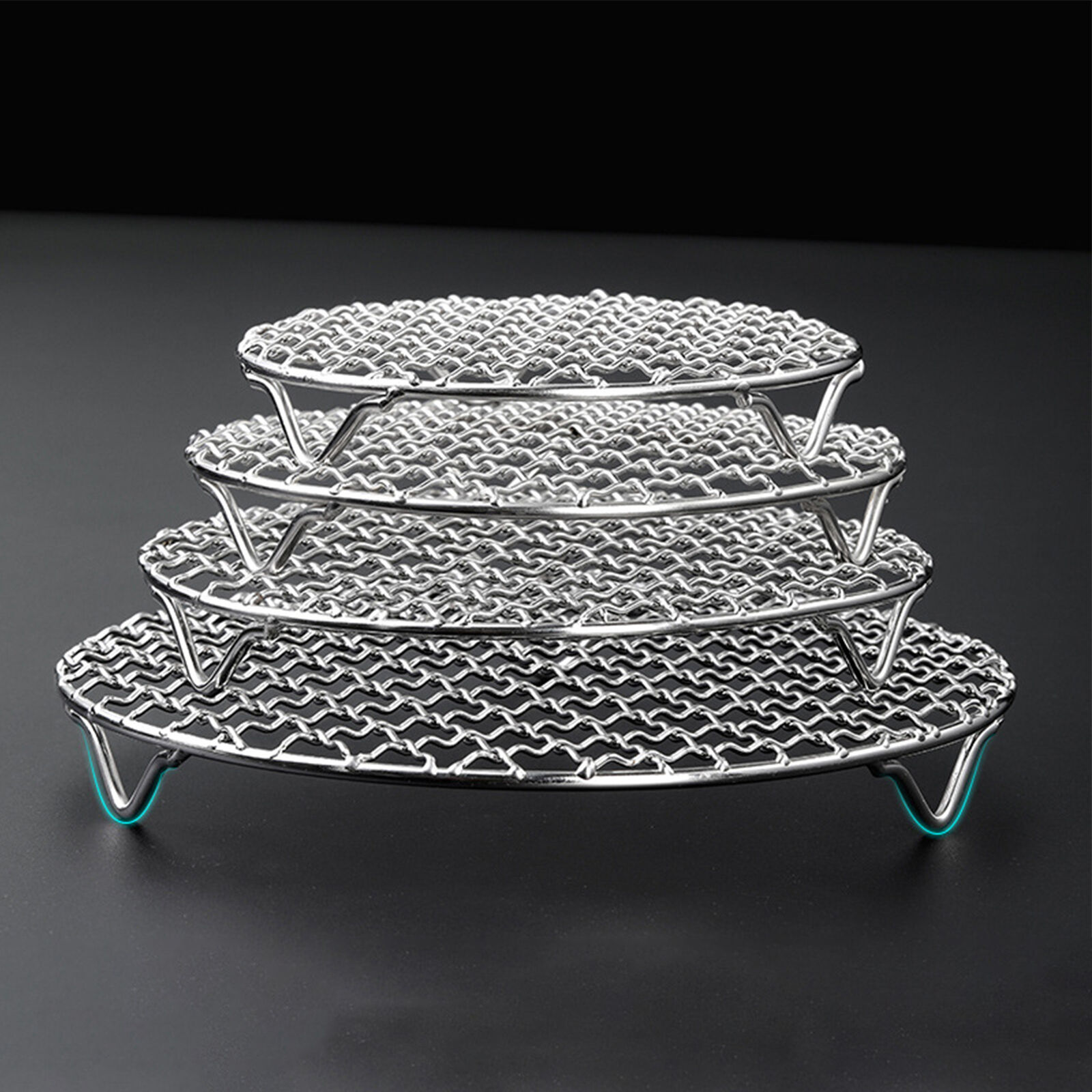 Portable Camping Grill Round Stainless Steel BBQ Grill Net Barbecue Grill Mesh