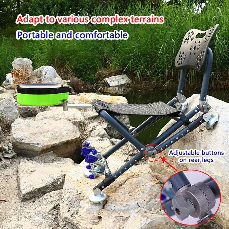 Portable Camping Chair High Back Seat Folding Fish Chair Seat Stool Lightweight