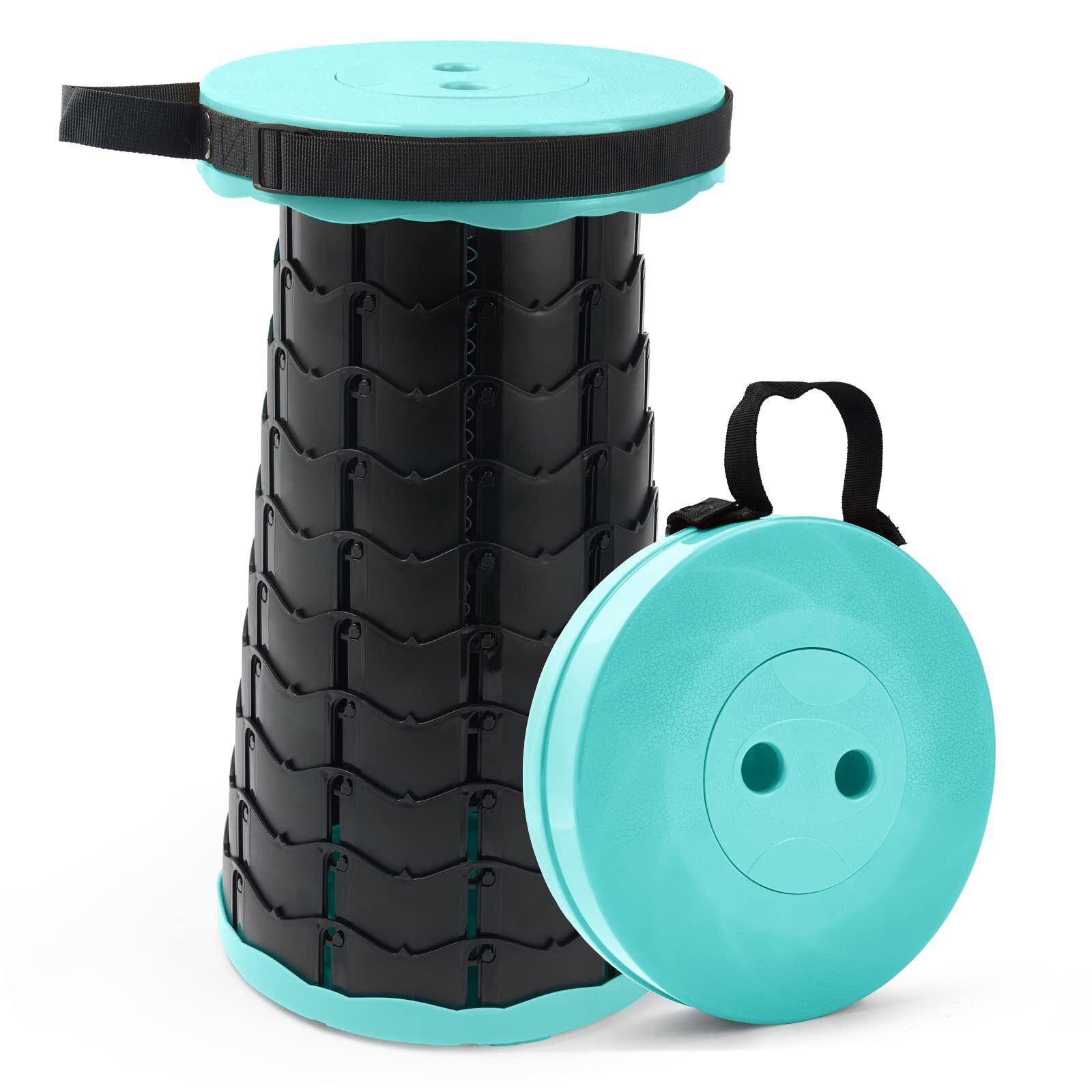 Collapsible Camping Stool Adjustable Strap 400lbs Capacity Foldable Portable