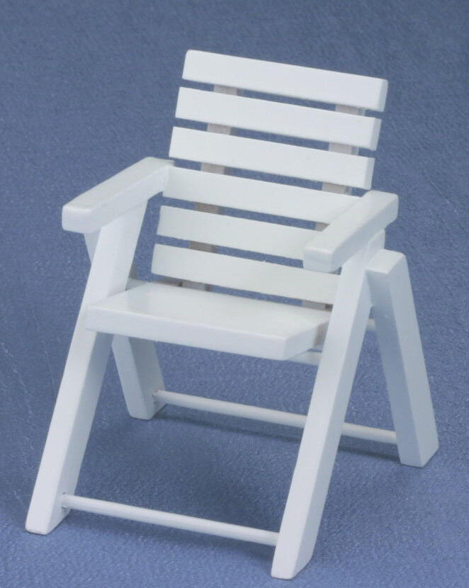 Dollhouse Miniatures 1:12 Scale Outdoor Chair, White #CLA10433