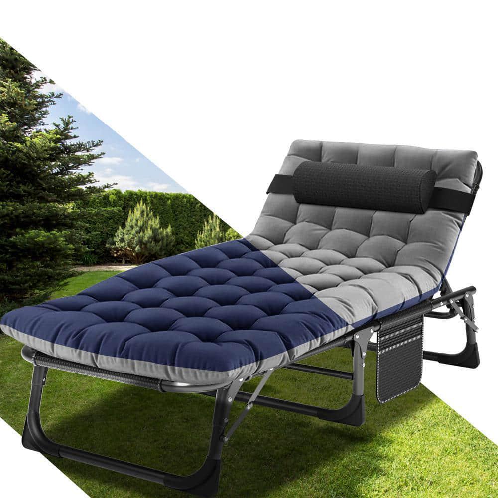 Boztiy Outdoor Lounge Chairs 12"X26.8"75.2" Adjustable Folding Camping Chair
