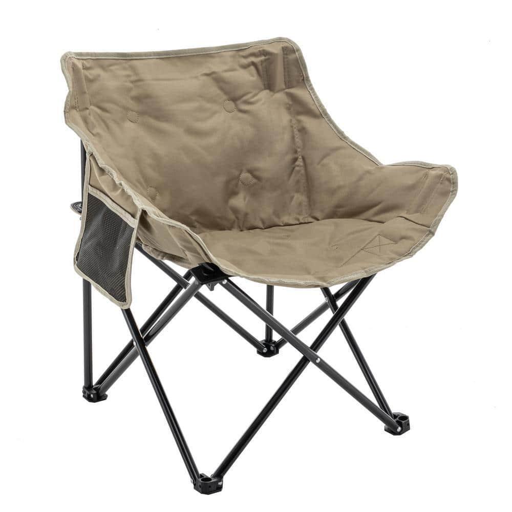 THROOT Camping Chair Lightweight Heavy-Duty Folding Moon Brown W/ Carrying Bag