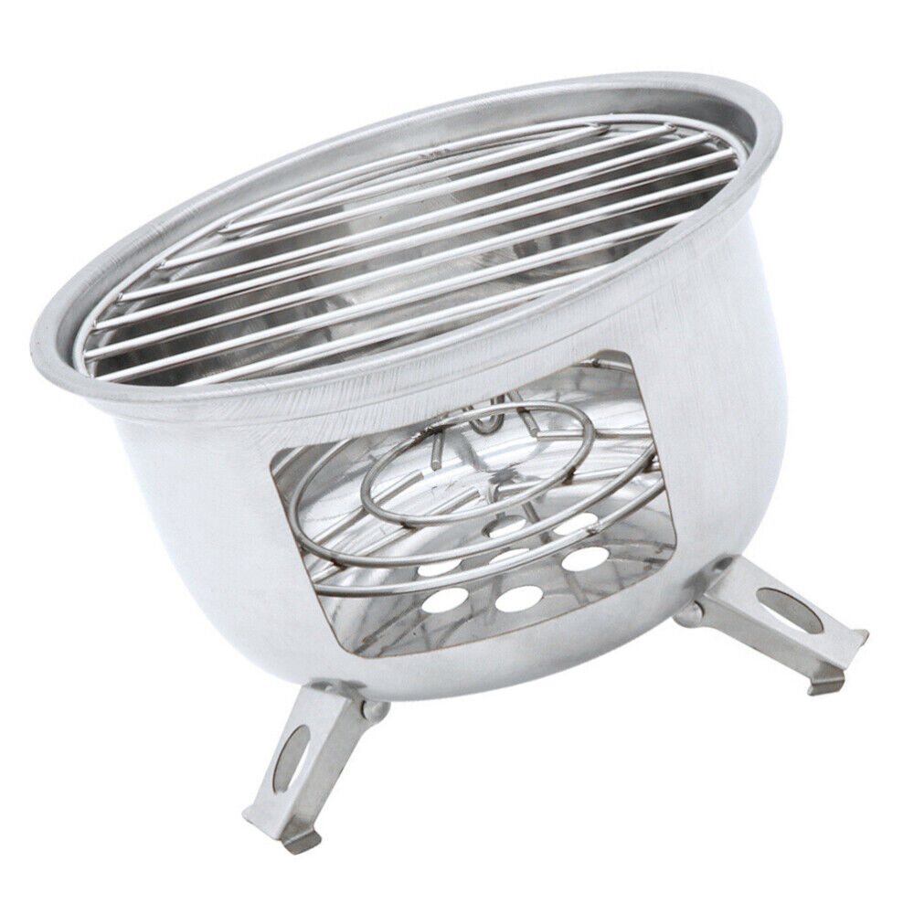 Steel Stove Portable Camping Grill Bbq Gas Supplies Round Barbecue