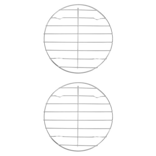 2 Pcs Stainless Steel Barbecue Grill Round Rack Charcoal Grills