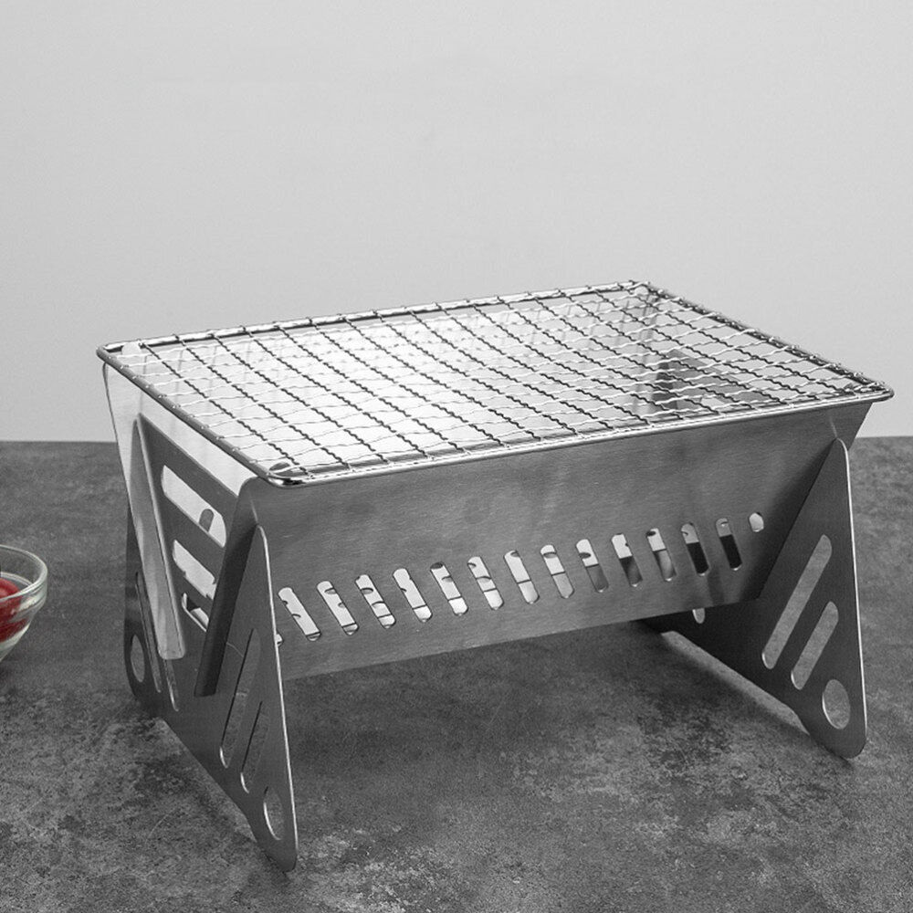 Barbecue Grill Portable Charcoal Stainless Steel Outdoor Removable Stove Sturdy