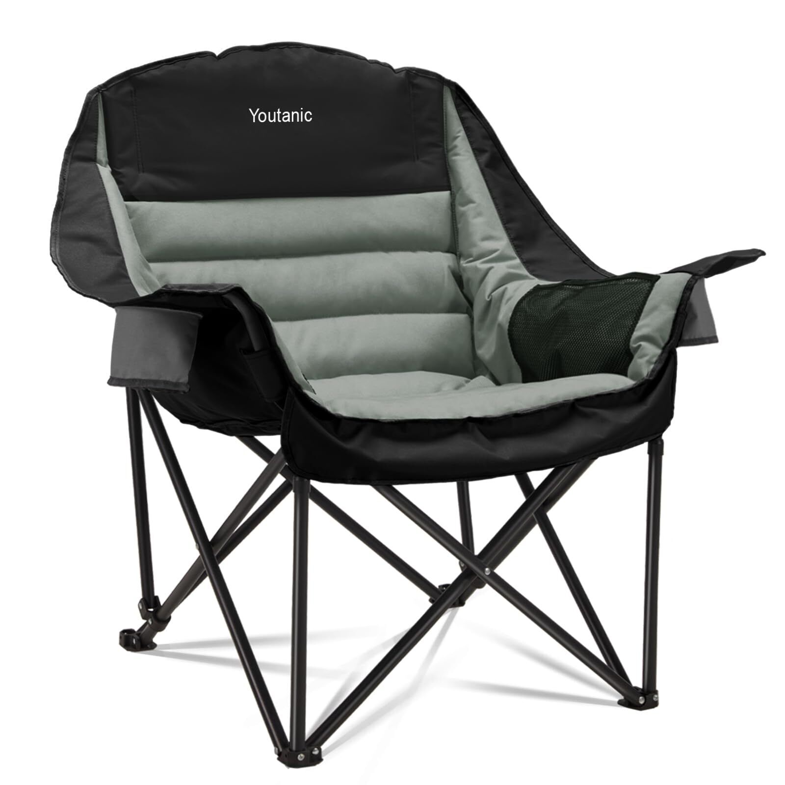 Youtanic Oversized Camping Chair, Portable Folding Camping Chairs with Side P...
