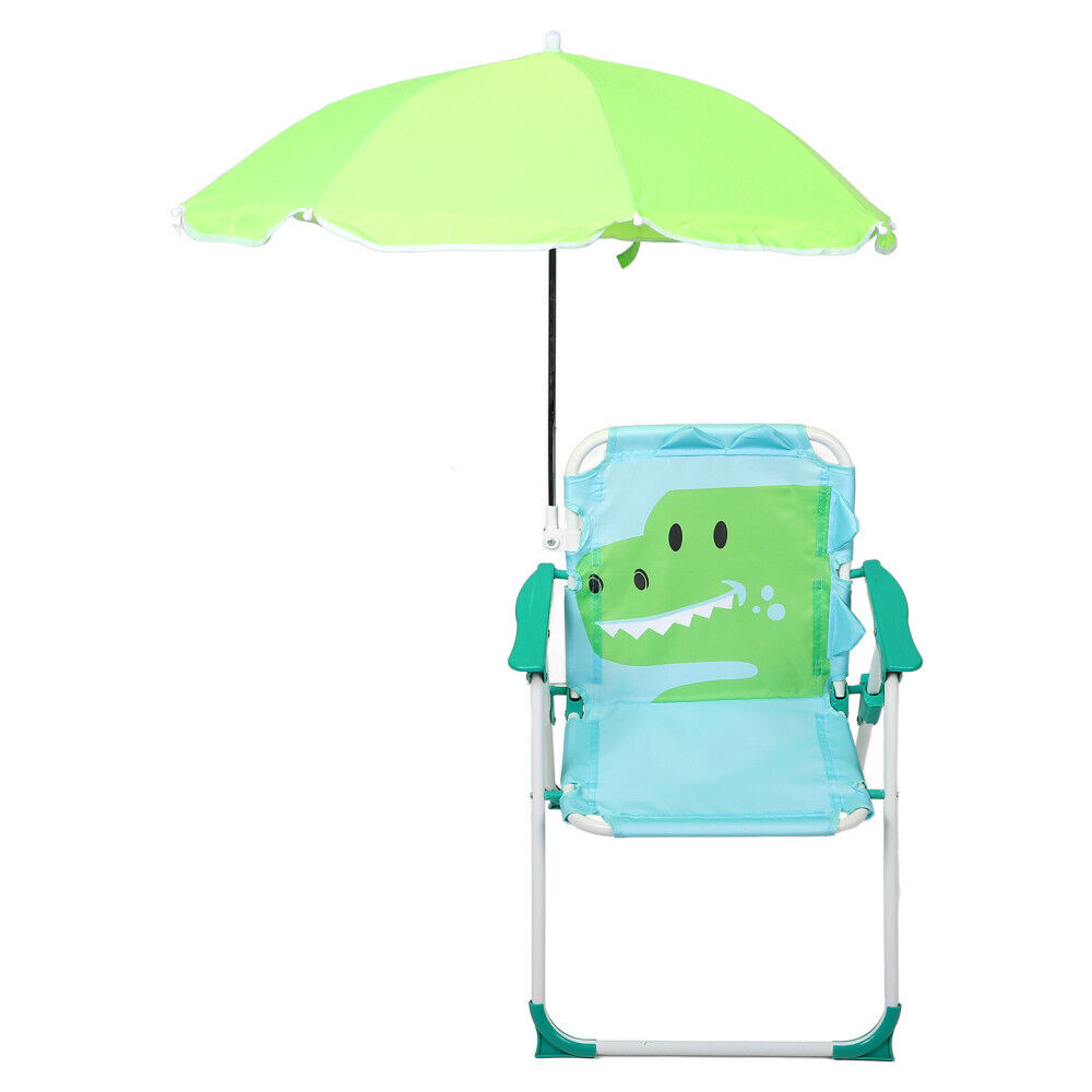 1 Set Kid Outdoor Beach Chair With Umbrella Folding Chair Children Camping