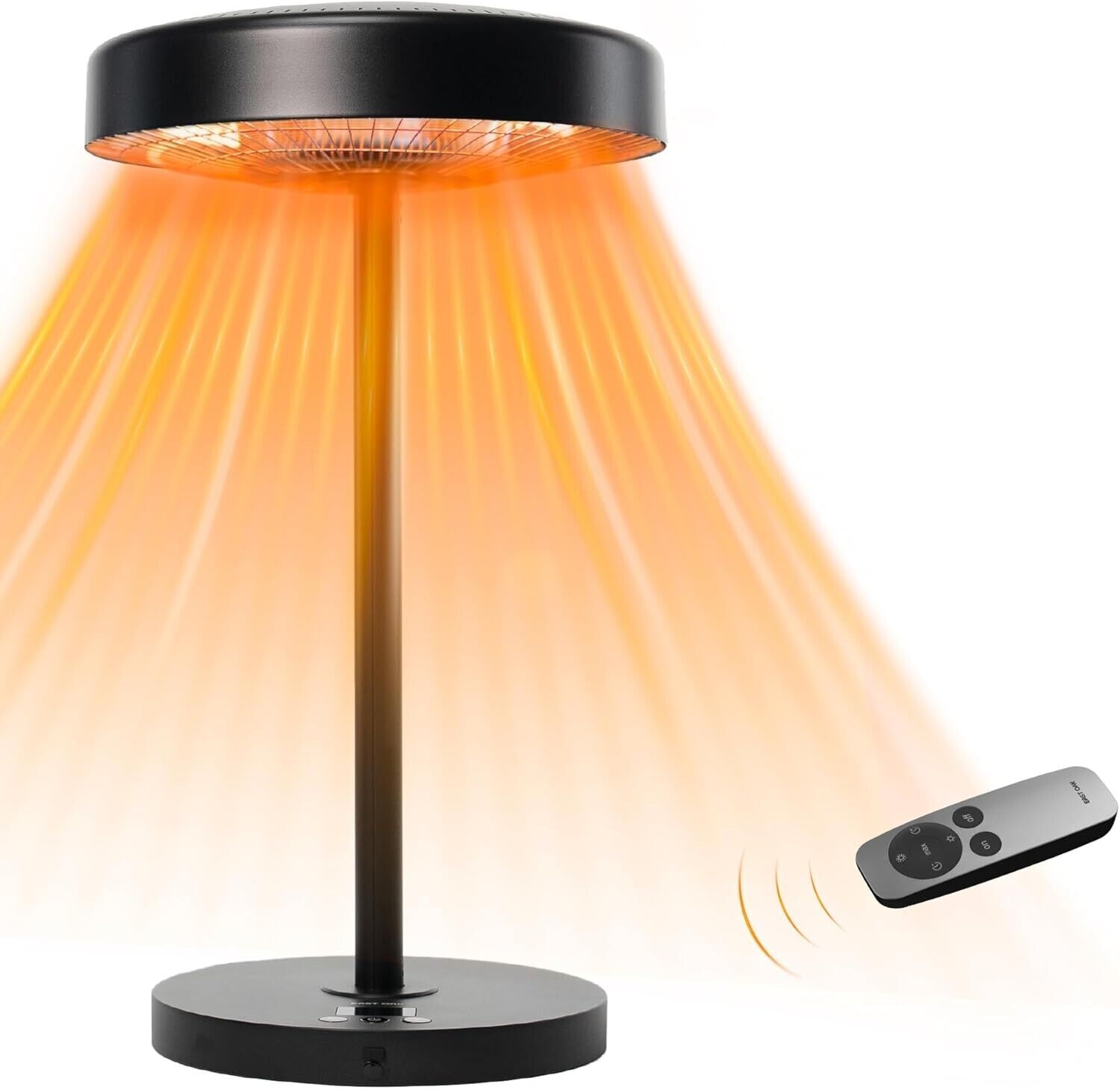EAST OAK 1500W Patio Electric Heater Table Top Waterproof Indoor Outdoor, Black