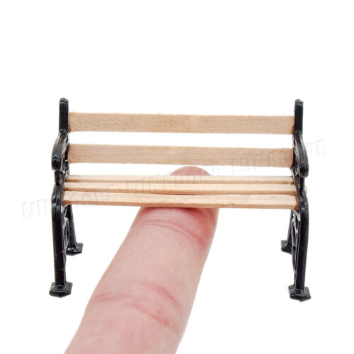 Park Bench 1:12 Miniature Garden Outdoor Chair Dollhouse Furniture Toy Decor