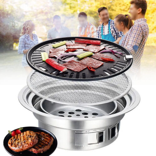 Korean Japanese Hibachi BBQ Picnic Table Grill Barbecue Stove Stainless Cooker