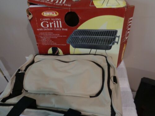 Porcelain Enamel Steel Charcoal Barbecue BBQ Outdoor Grill w/ Deluxe Carry Bag